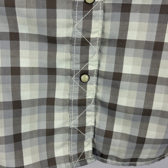 The North Face Cabincore Casual Plaid Long Sleeve Snap Front Shirt Large Grey - Picture 10 of 15